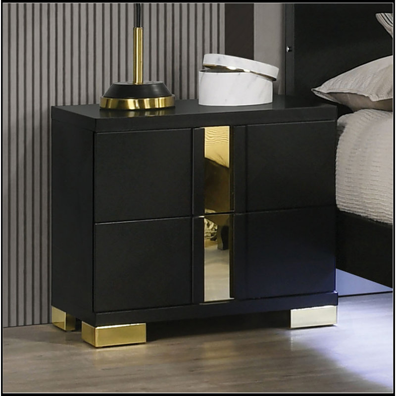 Garniture de table de chevet 1Pc, Noir