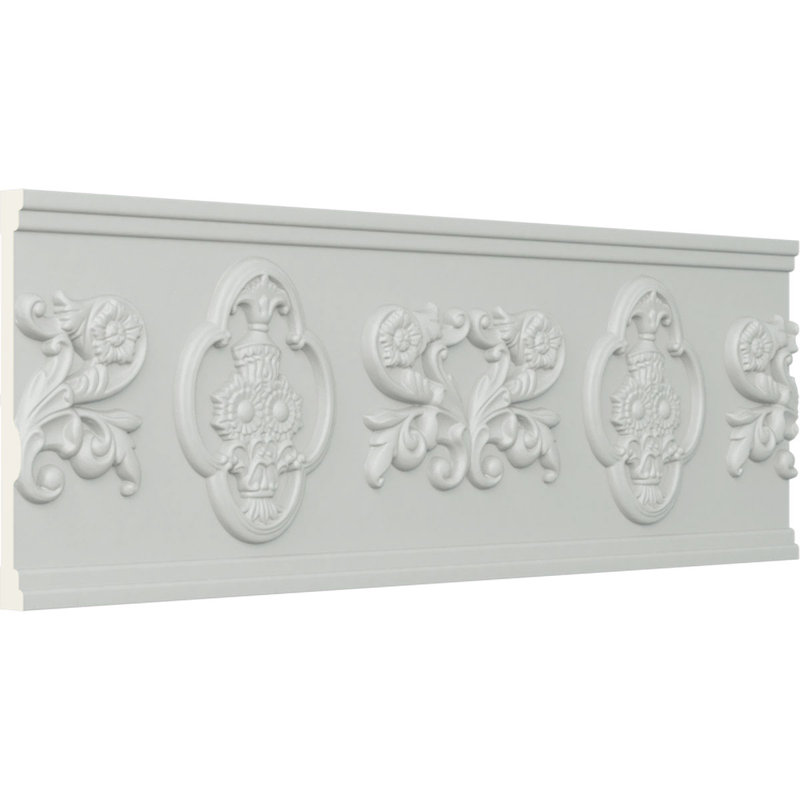 Endurathane Lisbon Chair Rail, 7 7/8"H x 3/4"P x 94 1/2"L, (12"Repeat), Factory Primed