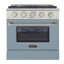 KUCHT Professional 30 po 4,2 pieds cubes Cuisinière au gaz propane avec brûleurs scellés et four à convection en acier inoxydable avec porte de four rouge-50147959-94094665