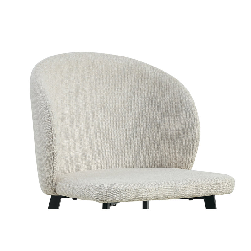 Shakia Tufted Polyester Wingback Dining Chair, Beige