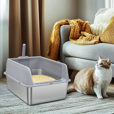 Merity Stainless Steel Cat Litter Box