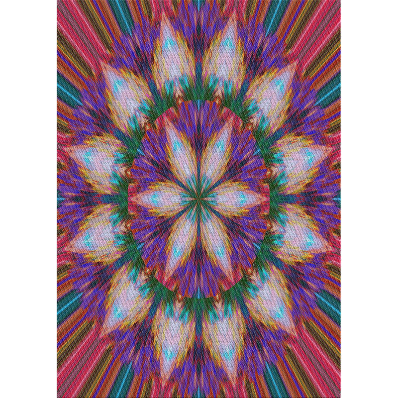 Abstrait rose Tapis décoratif, Rectangle 5 pi x 7 pi