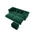 Canapé-lit polyvalent convertible en velours 3 en 1, très grand avec repose-pieds mobile, conception capitonnée pour la vie moderne-74242430