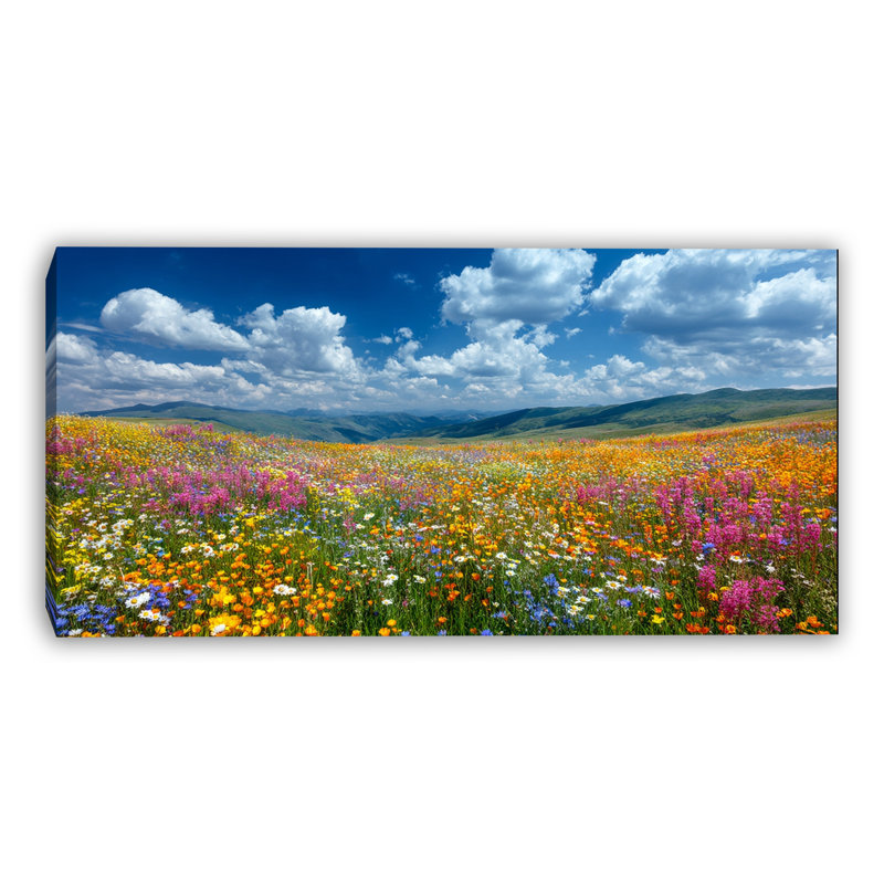 Art mural sur toile Endless Prairie Blossoms, H 20 po x l 40 po x P 1,5 po