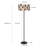 Modern 61.55in Floor Lamp with Leaf-Pattern Fabric Shade-1853019323