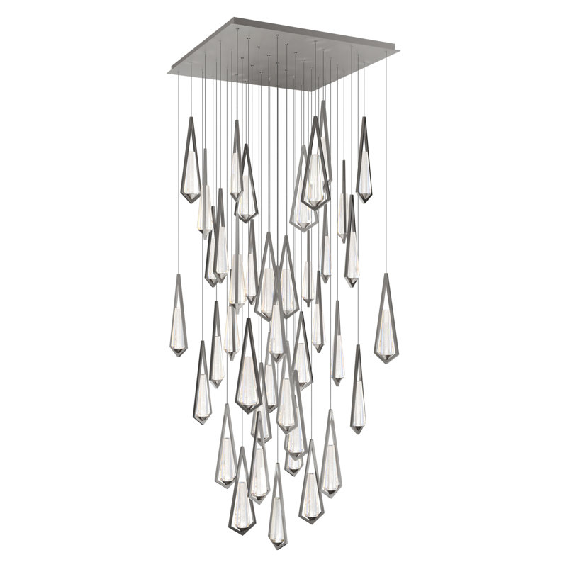 Devotion LED Pendant, 41 Lights, 18" H x 36" W x 36" D, Satin Nickel