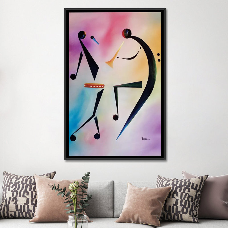 «Tambourine Jam», reproduction sur toile, H 60 po x l 40 po x P 1,5 po, Toile encadrée noire, Pas de tapis