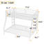 Lit superposé simple au-dessus d'un lit double en métal blanc, conception peu encombrante, aucun sommier nécessaire