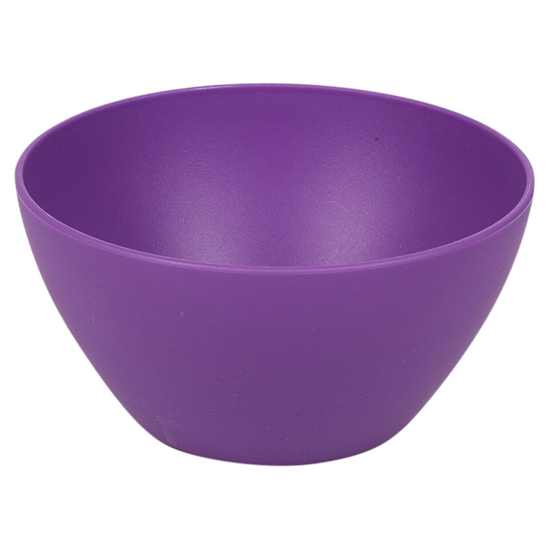6x High Quality Small Deep Round Reusable Solid Colour Plastic Dinner Bowls, Purple