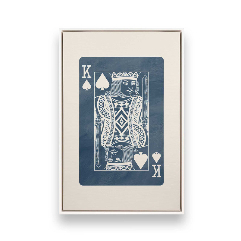 Impression sur toile Denim King Card, H 12,75 po x l 8,75 po, Blanc opaque