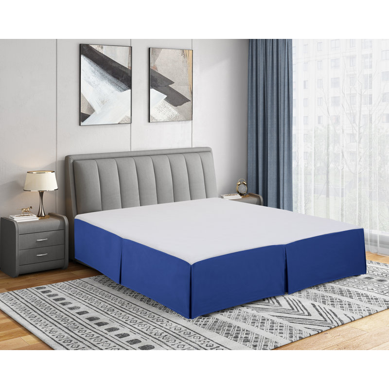 Jupe de lit en microfibre douce de 14 po Wayfair Basics® 1800 Series, Grand, Bleu royal
