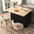 Kitchen Island With Drop Leaf & 3 Tier Storage Organizer, Black Style Organizer 2 Doors,-886415324