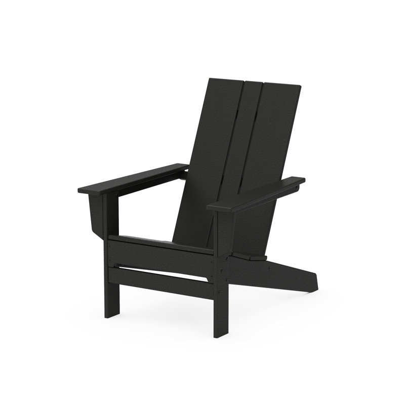Lanai 28.7" W High-Density Polyethylene Adirondack Chair, Black