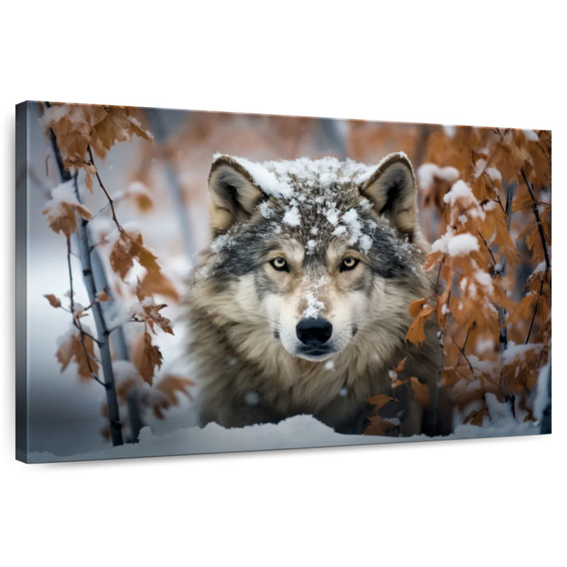 Brampt Gray Wolf In The Snow, 8" H x 12" W