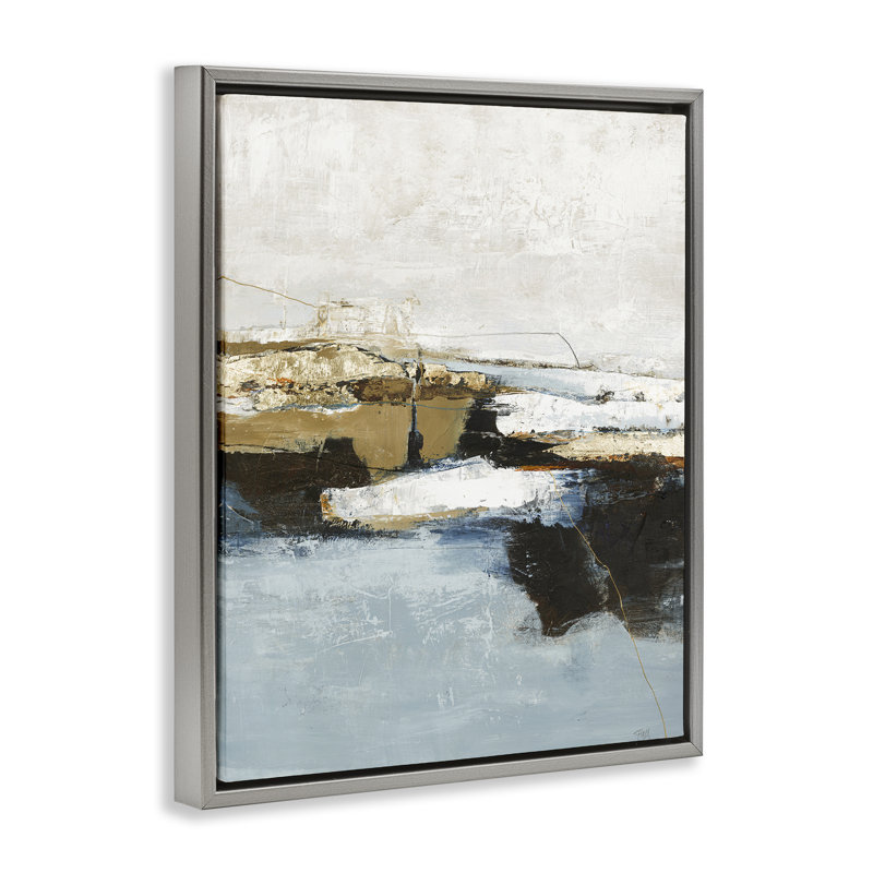  «Rustic Paint Nautical Design», art mural encadré sur toile flottante par Design Fabrikken, H 21 po x l 17 po, Gris