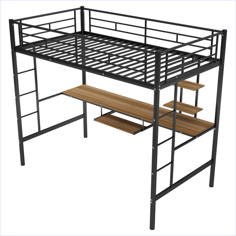 Lit mezzanine avec bureau et tablette, conception peu encombrante