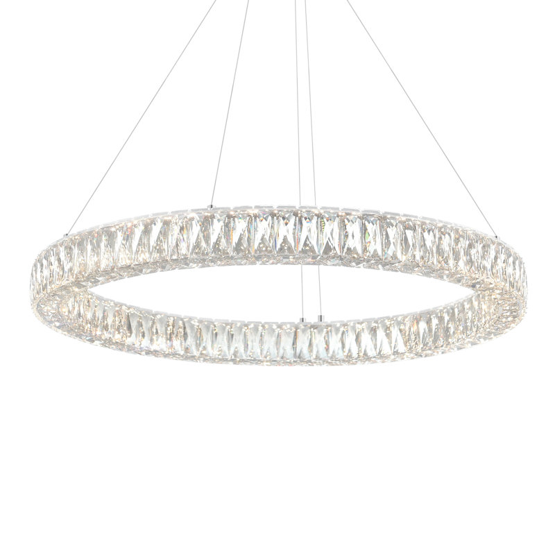 Edolie Integrated LED 32in 1 Ring Chrome Chandelier