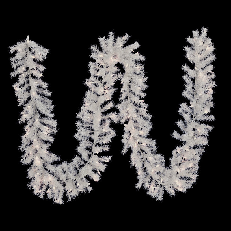 144 in. Lighted Fresh Faux Artificial Garland