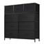 Commode en tissu à 9 tiroirs avec plateau en bois et commode l 39,37 po Charvi-265494739