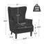 Ensemble de 2 fauteuils à oreilles capitonnés 31,5 po avec structure en bois massif et pieds en bois d'hévéa-1738112124-1722727555