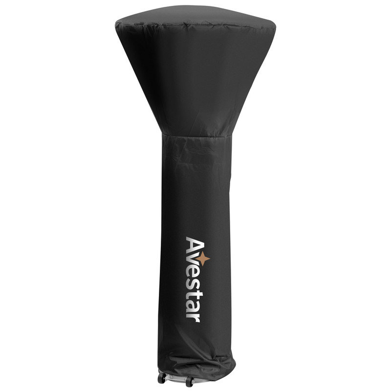 Avestar high‑density oxford fabric patio heater cover with zipper, black, 219 cm H x 88 cm dome x 45.5 cm base