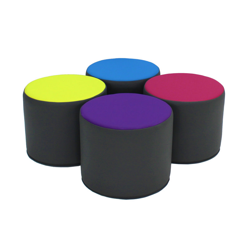 SoftScape 15" Round Multicolor Foam Ottomans Set