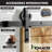 Black Rustic Spoke Wheel Design Non-Bypass Double Barn Door Hardware Kit( Door Not Included)-703793933