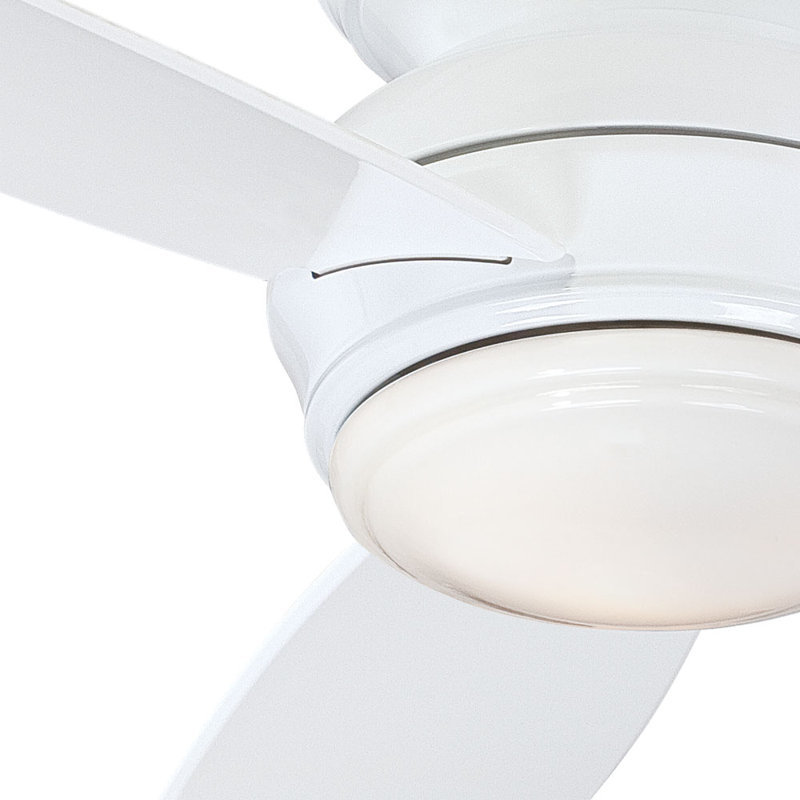 52" White Low Profile LED Ceiling Fan with Remote and Light Kit