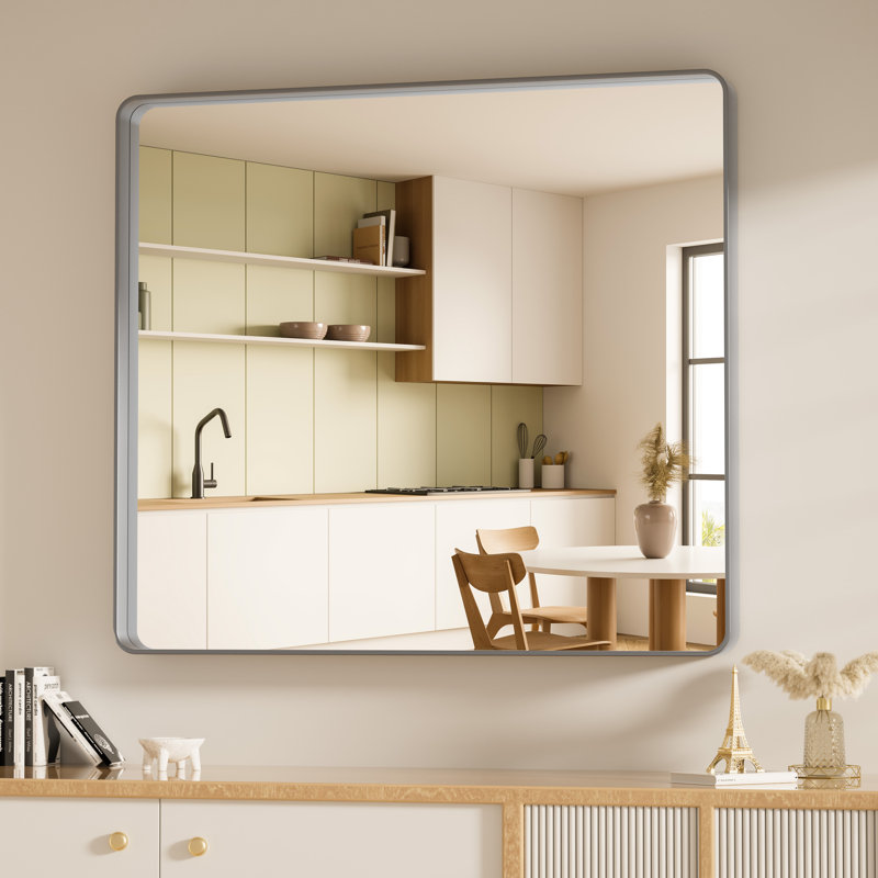Miroir d'appoint Rafuse, 30 po x 22 po, Argent