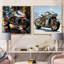 Futuriste Speedster - ensemble de 2 collages carrés de moto-1112514661-1112514658