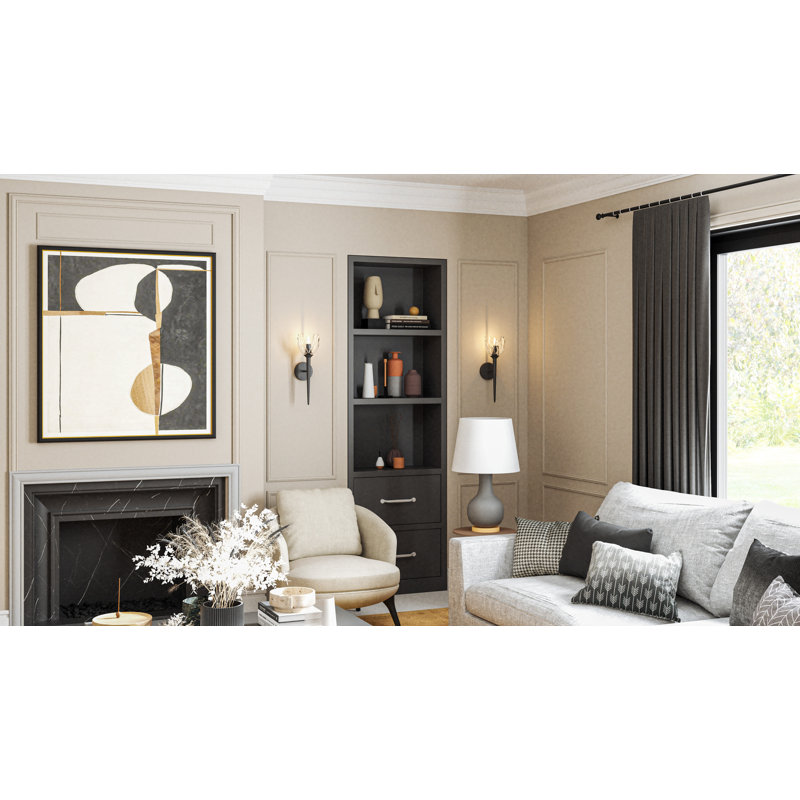 Applique murale Shea, Noir mat