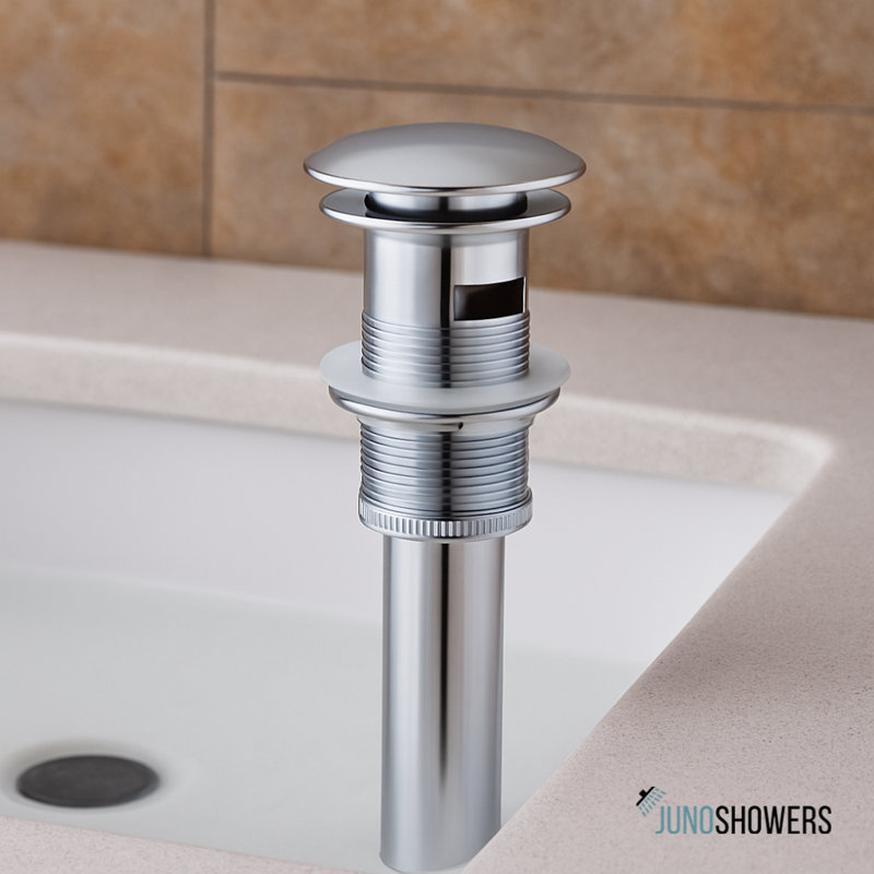 Juno Antique Copper Réunion Solid Brass Pop-up Drain, Chrome