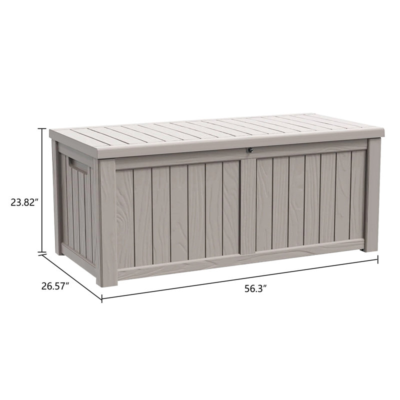 Boîte de rangement verrouillable en polypropylène (PP) 120 gallons Modern Depo, Gris