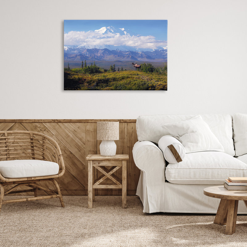 Art mural sur toile "Mountain Majesty Moose" par Shane Lamb, H 24 po x l 36 po