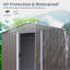 Remise de rangement extérieure en métal 8 pi x 4 pi avec fenêtre et fondation en métal, gris-126006853