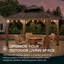 Pavillon de jardin en bois de cèdre standard 11 pi x 11 pi avec toit rigide en acier noir pour le jardin et l'ombre de la cour Sunjoy