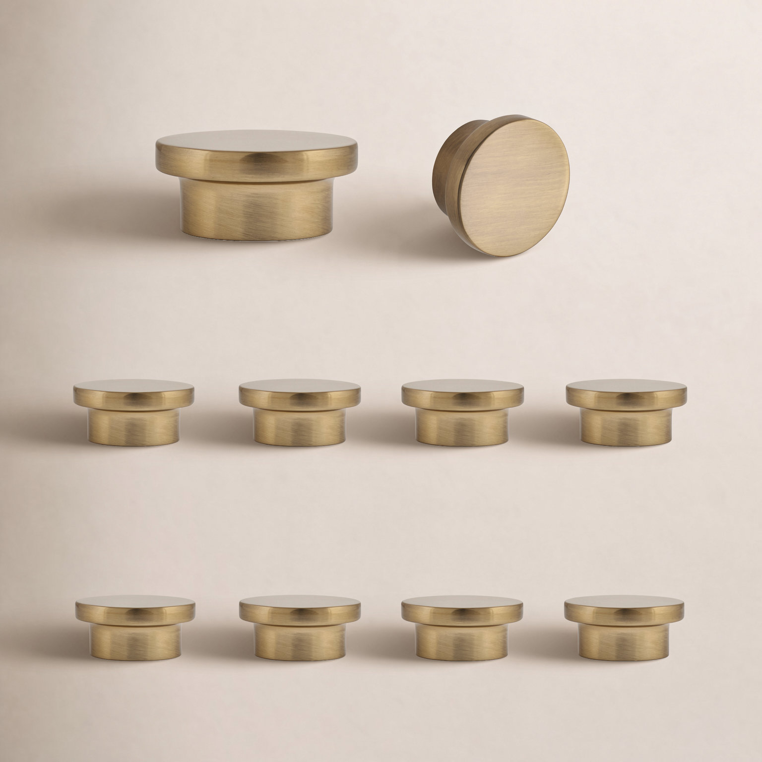 Oversized Ethan Round Knob Multipack, Satin Brass, 1 5/8"