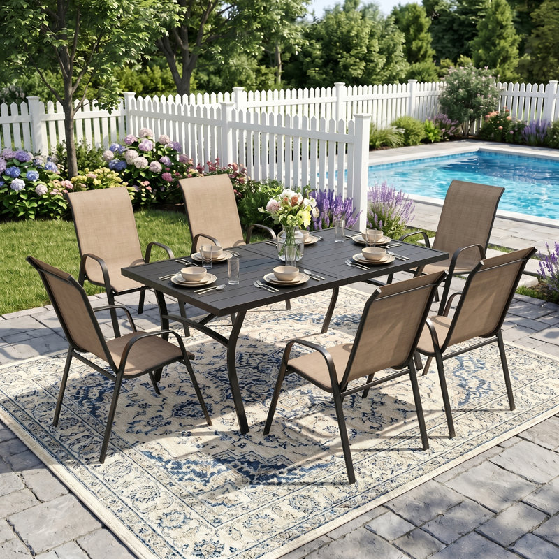 Ensemble repas pour 6 personnes, Noir / noir / brun