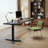 Black Curved Hight adjustable Solid Wood desk-108424828