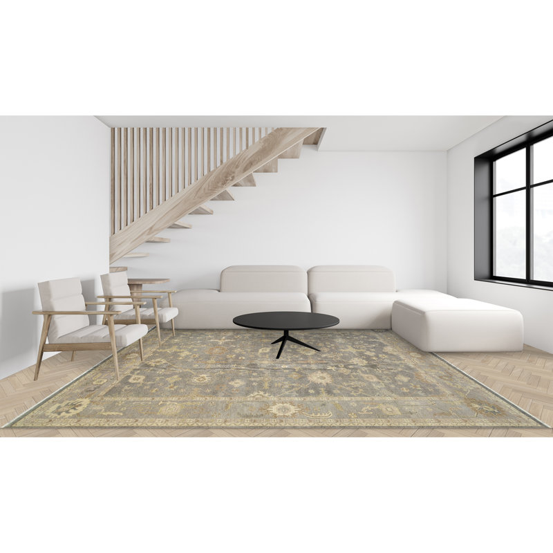 TUKNOUSHAGYLB Wool Oriental Area Rug, Rectangle 9' x 12'