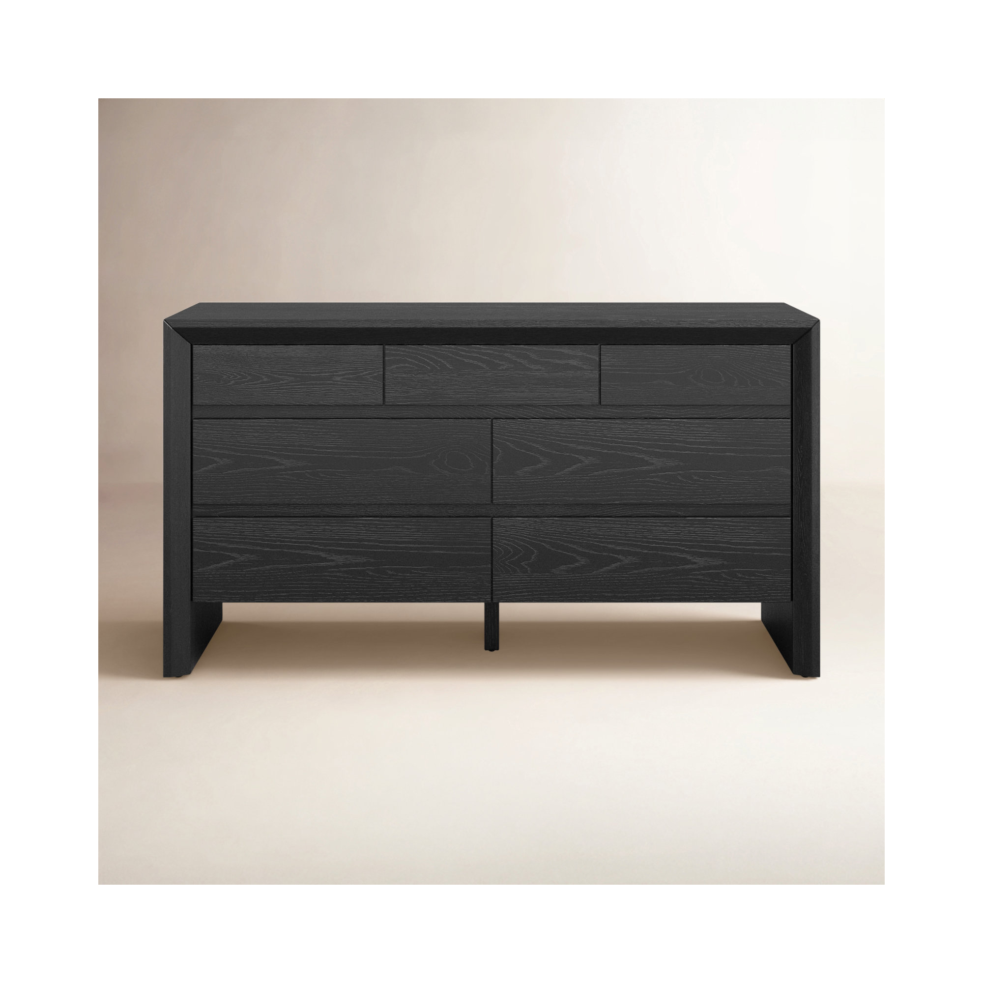 Wyat 7 Drawer Dresser, Black