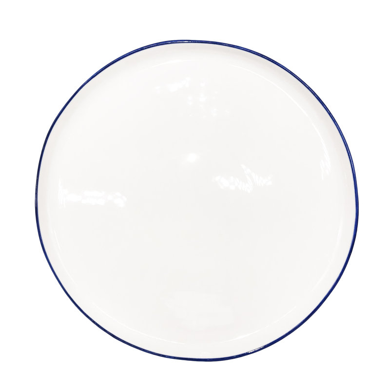 Canvas Home Abbesses Blue Rim 3 Piece Dinnerware Set, Service For 1