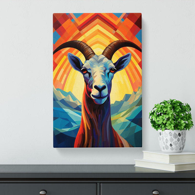Goat Deco No.2 - No Frame Print, 50cm H x 35cm W x 3cm D