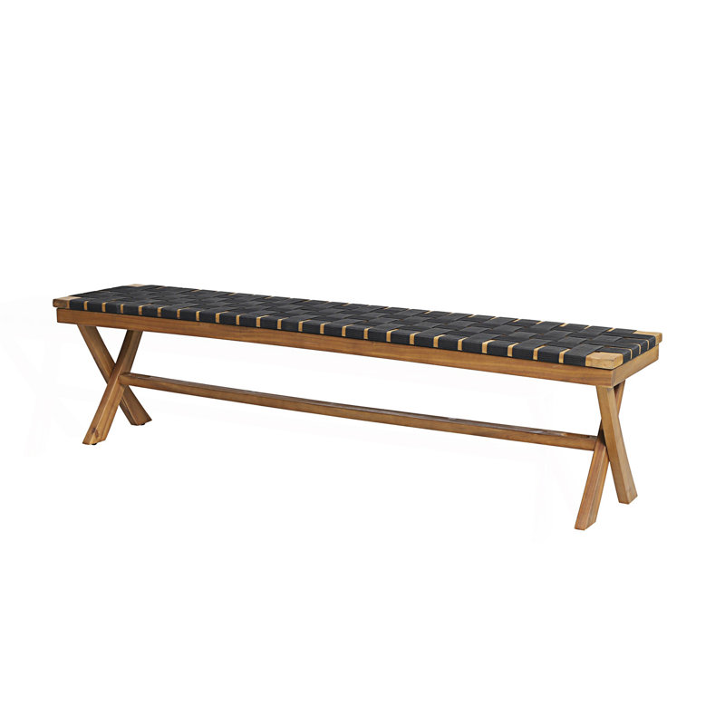 X-Cross Frame Bench, Rope Weave Design Patio Bench