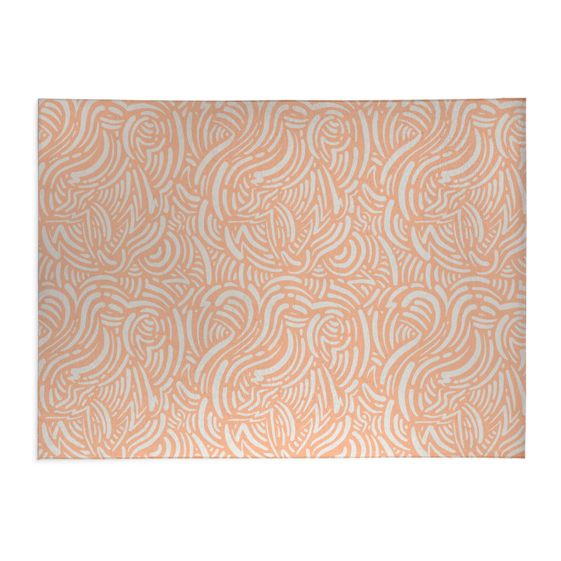 Tapis de bureau Cozy Swirl, L 5 pi x L 3 pi, Pêche