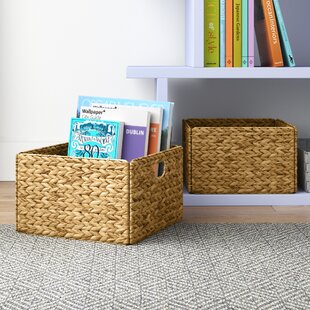 MyGift Corrugated Metal Rectangular Storage Basket with Wood Handles, Toiletries Holder, Organizer Bin with Bath Cutout Label