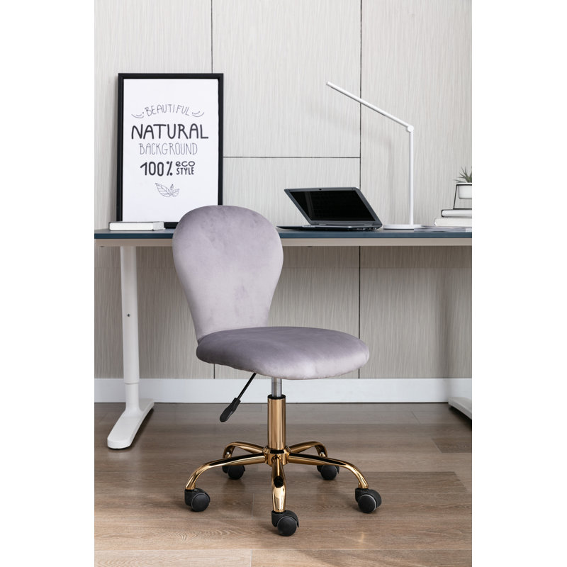 Bohon Velvet Task Chair, Grey
