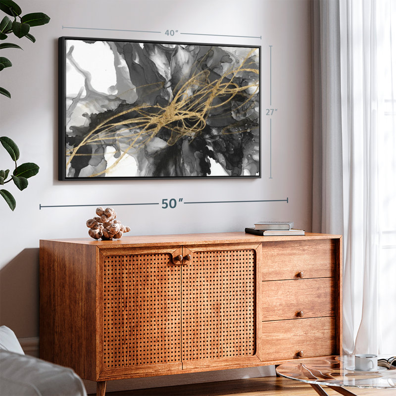 Abstract " Golden Vortex I ", 27" H x 40" W