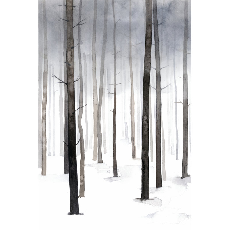 Hazy Winter Walk I by Grace Popp - Wrapped Canvas Painting, 122cm H x 81cm W x 3.8cm D