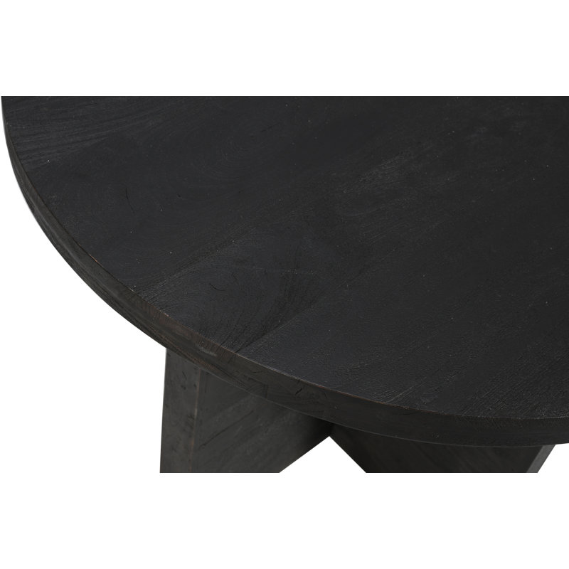 Rounded Solid Wood Dining Table, 70" W x 70" L, Dark Gray